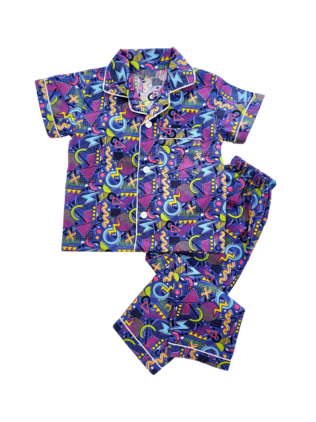 

Freesia Array Unisex Kids Printed Night suit, Blue