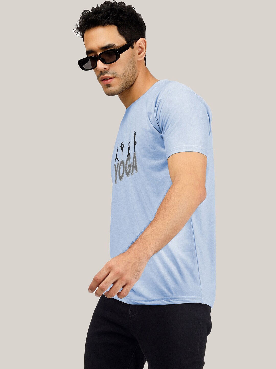 

Greylongg Men Typography Pockets T-shirt, Blue