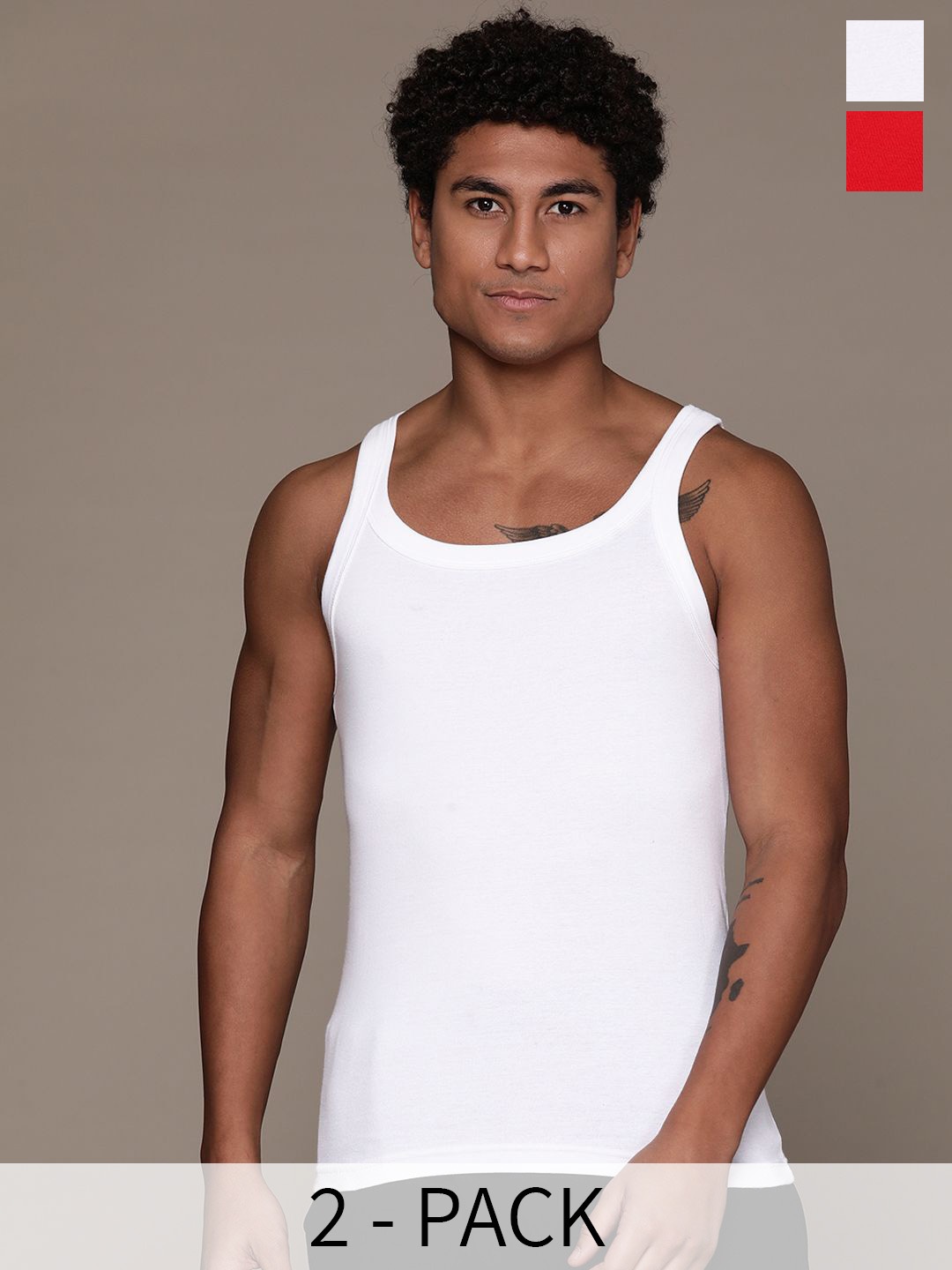 

The Roadster Lifestyle Co Pack of 2 Pure Cotton Innerwear Vests, White