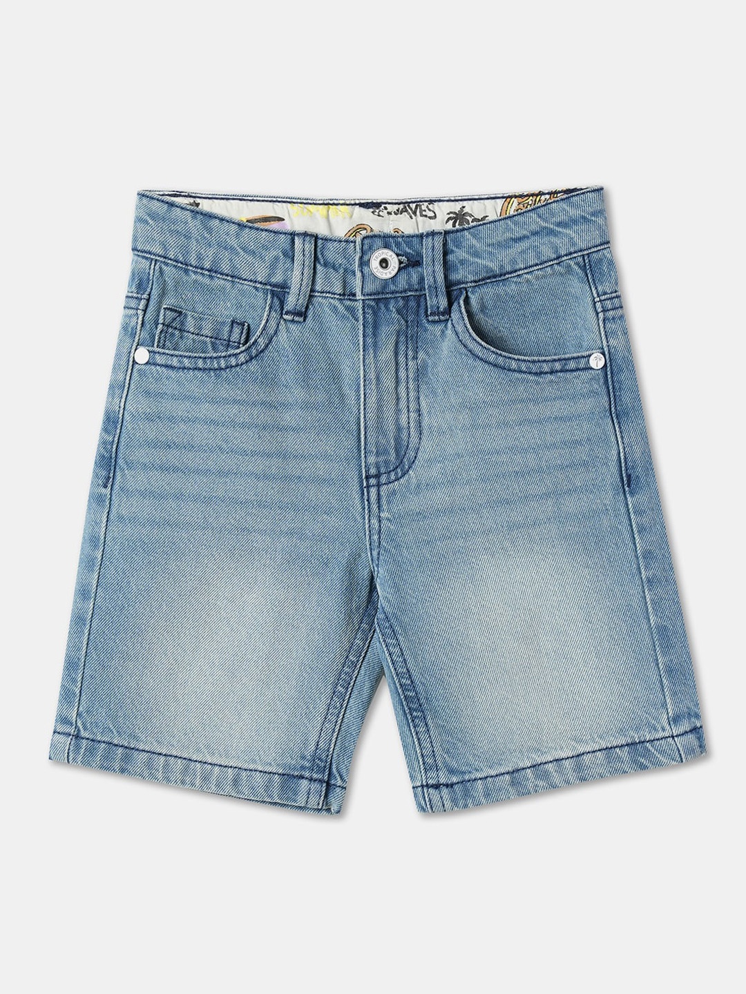 

R&B Boys Washed Denim Shorts, Blue