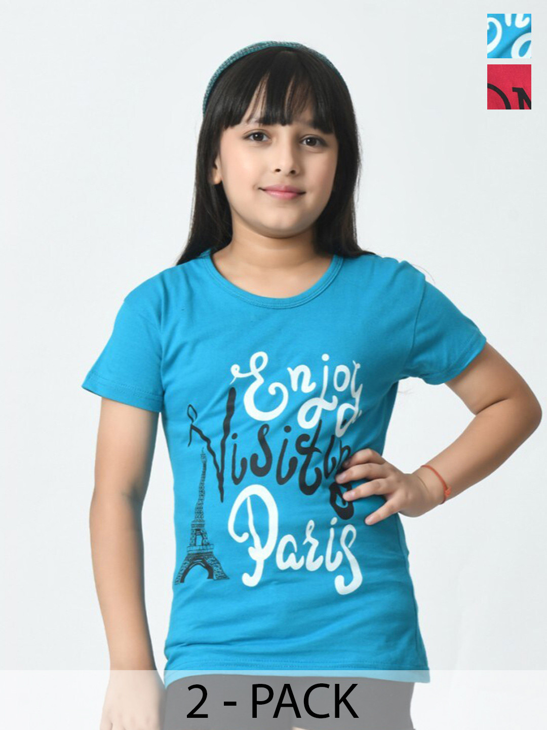 

BAESD Girls Typography 2 Printed Slim Fit T-shirt, Multi