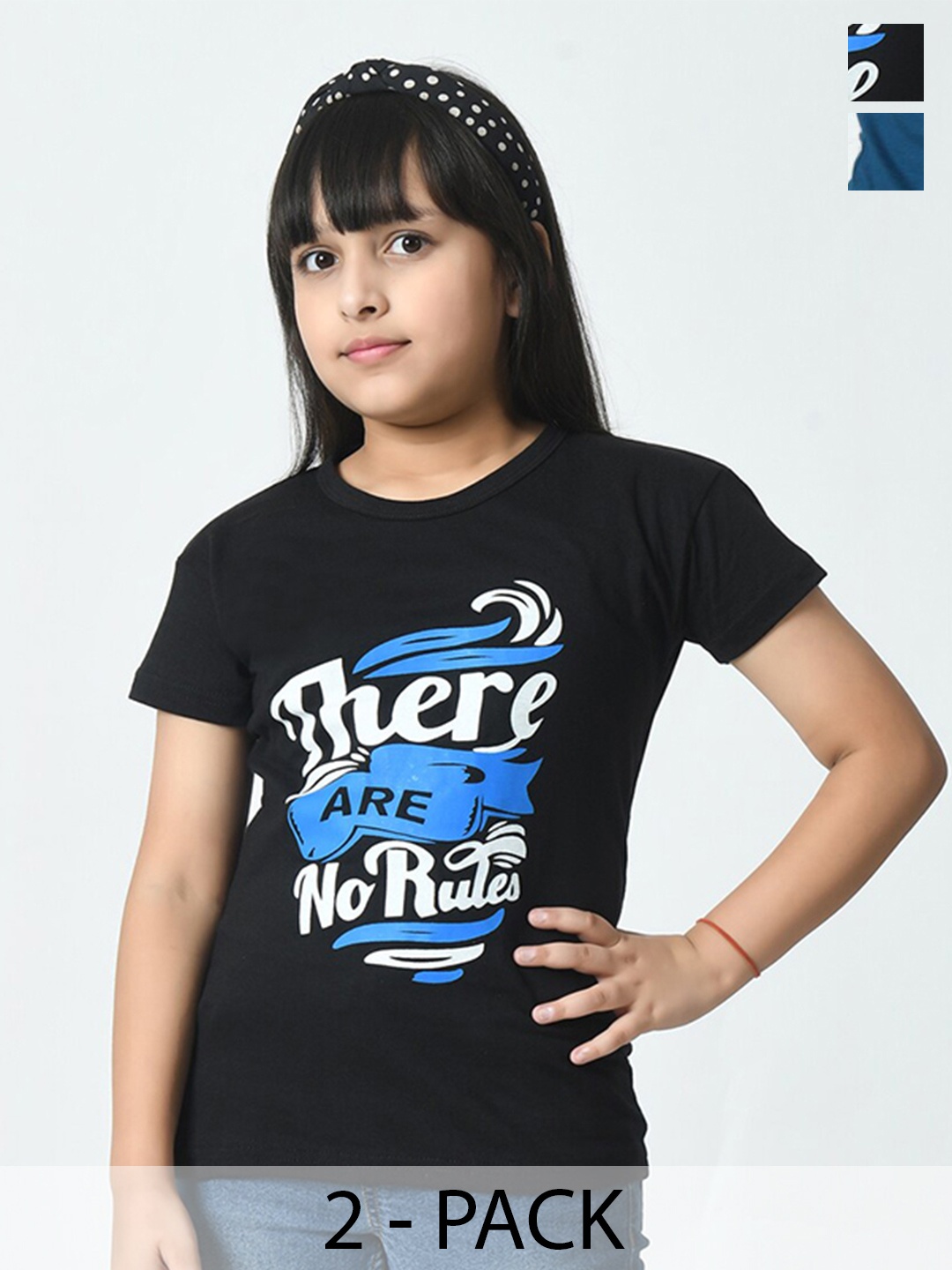 

BAESD Girls Typography 2 Printed Slim Fit T-shirt, Multi
