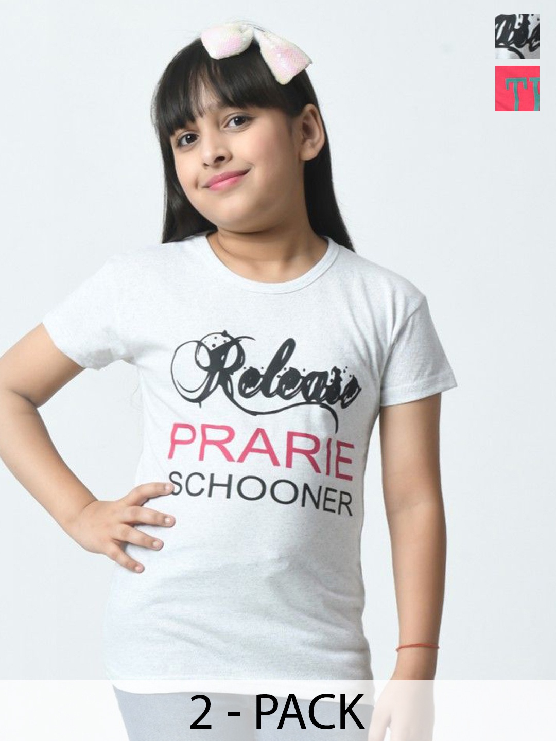 

BAESD Girls Typography 2 Printed Slim Fit T-shirt, Multi