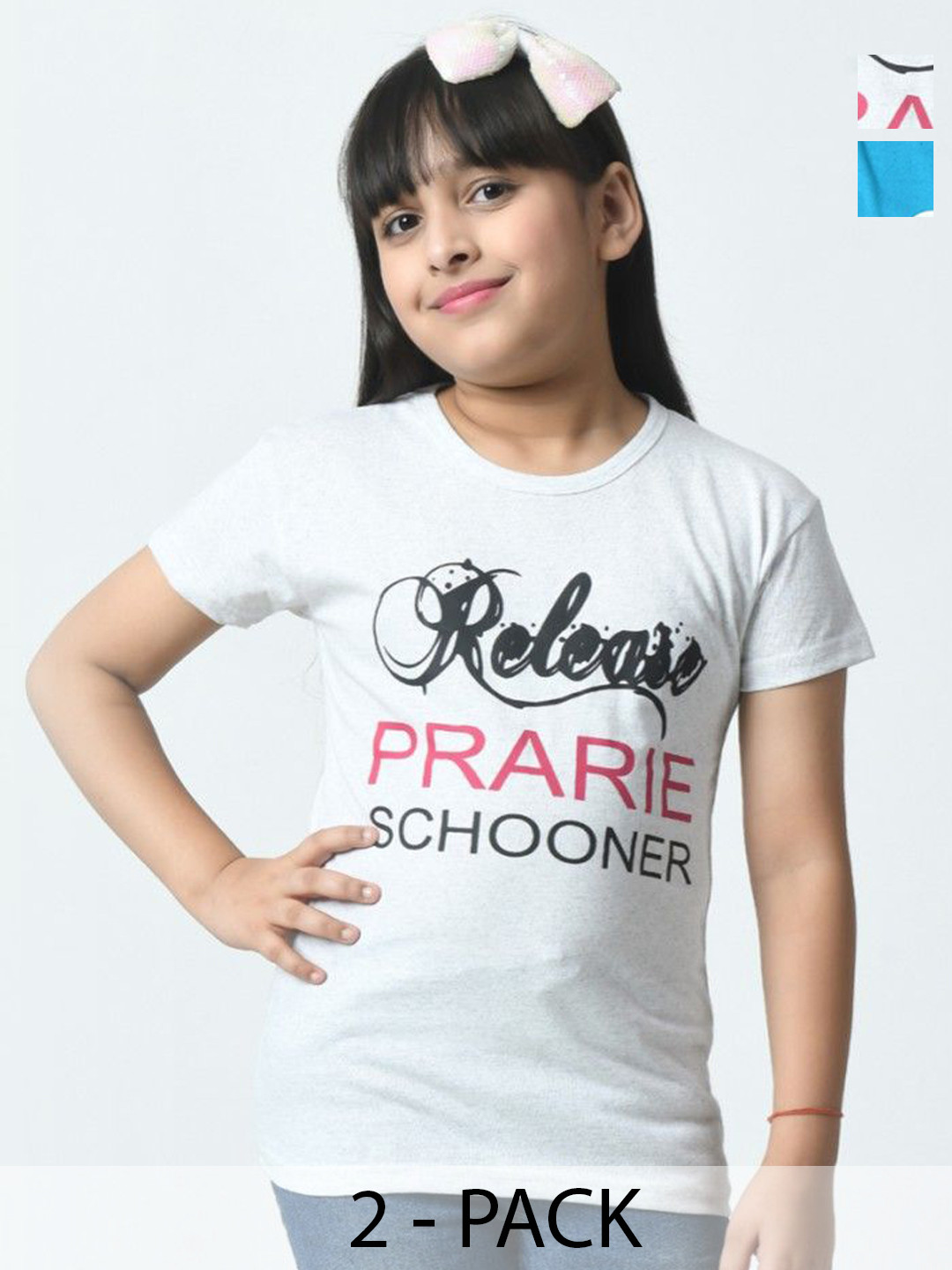 

BAESD Girls Typography 2 Printed Slim Fit T-shirt, Multi