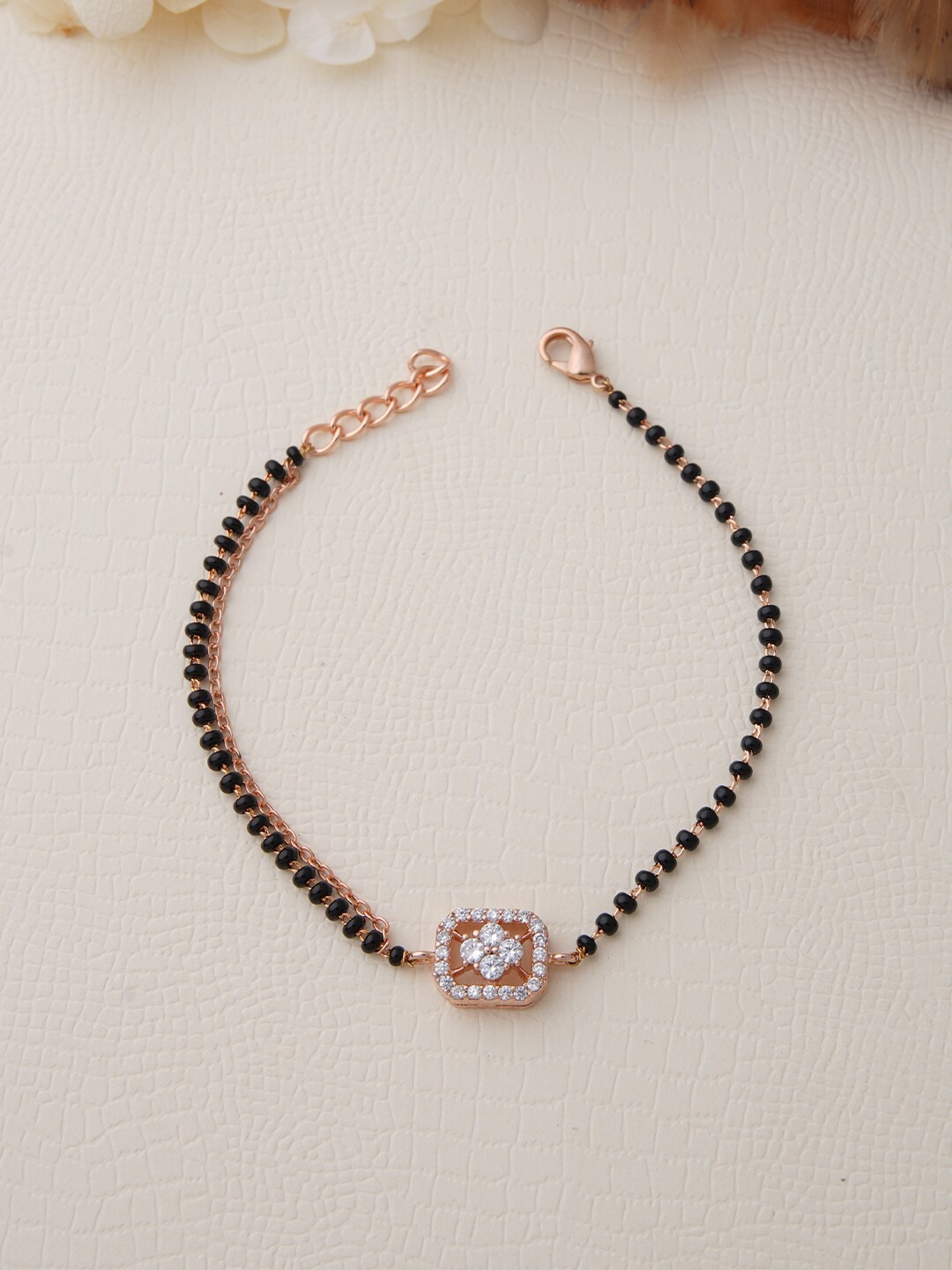 

SWASHAA Brass Rose Gold-Plated Mangalsutra Bracelet
