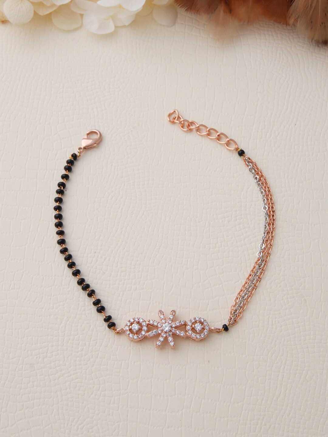 

SWASHAA Women Brass Rose Gold-Plated Wraparound Bracelet