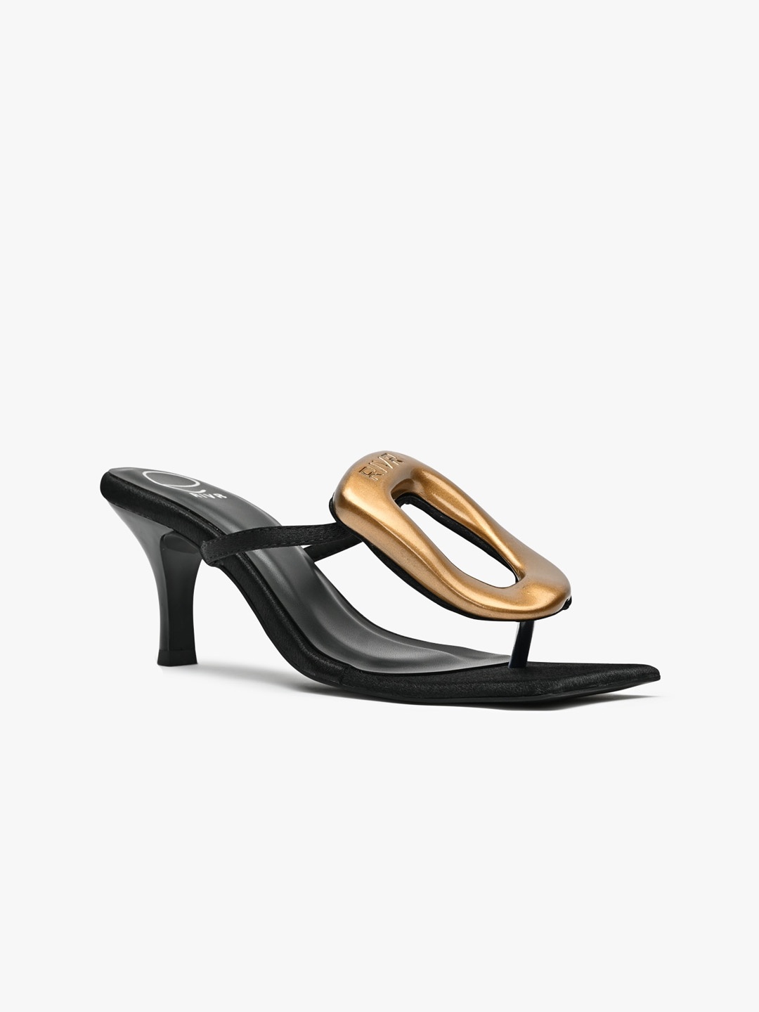 

RIVR Open Toe Kitten Heels, Black