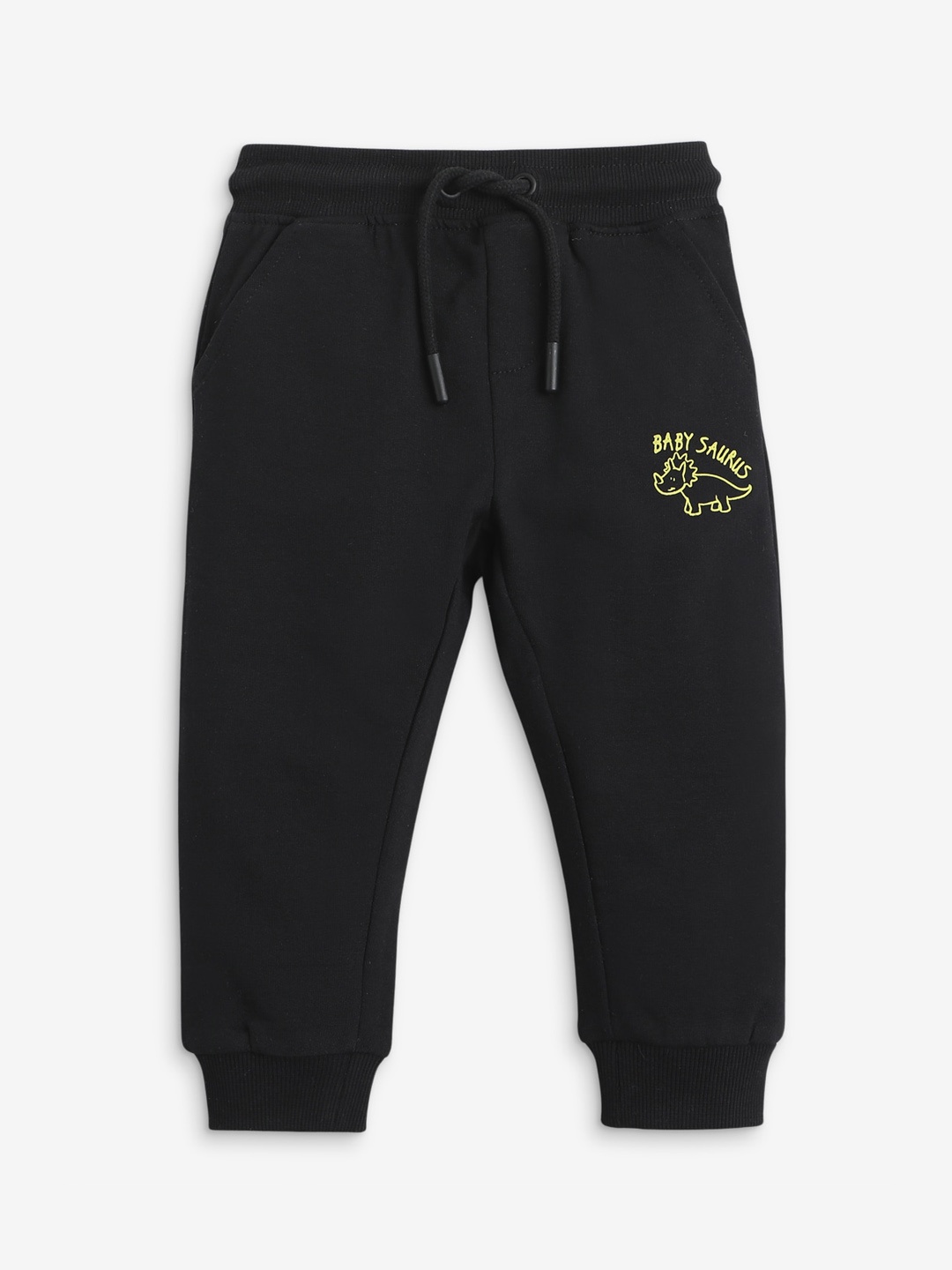 

R&B Infant Boys Printed Cotton Joggers, Black