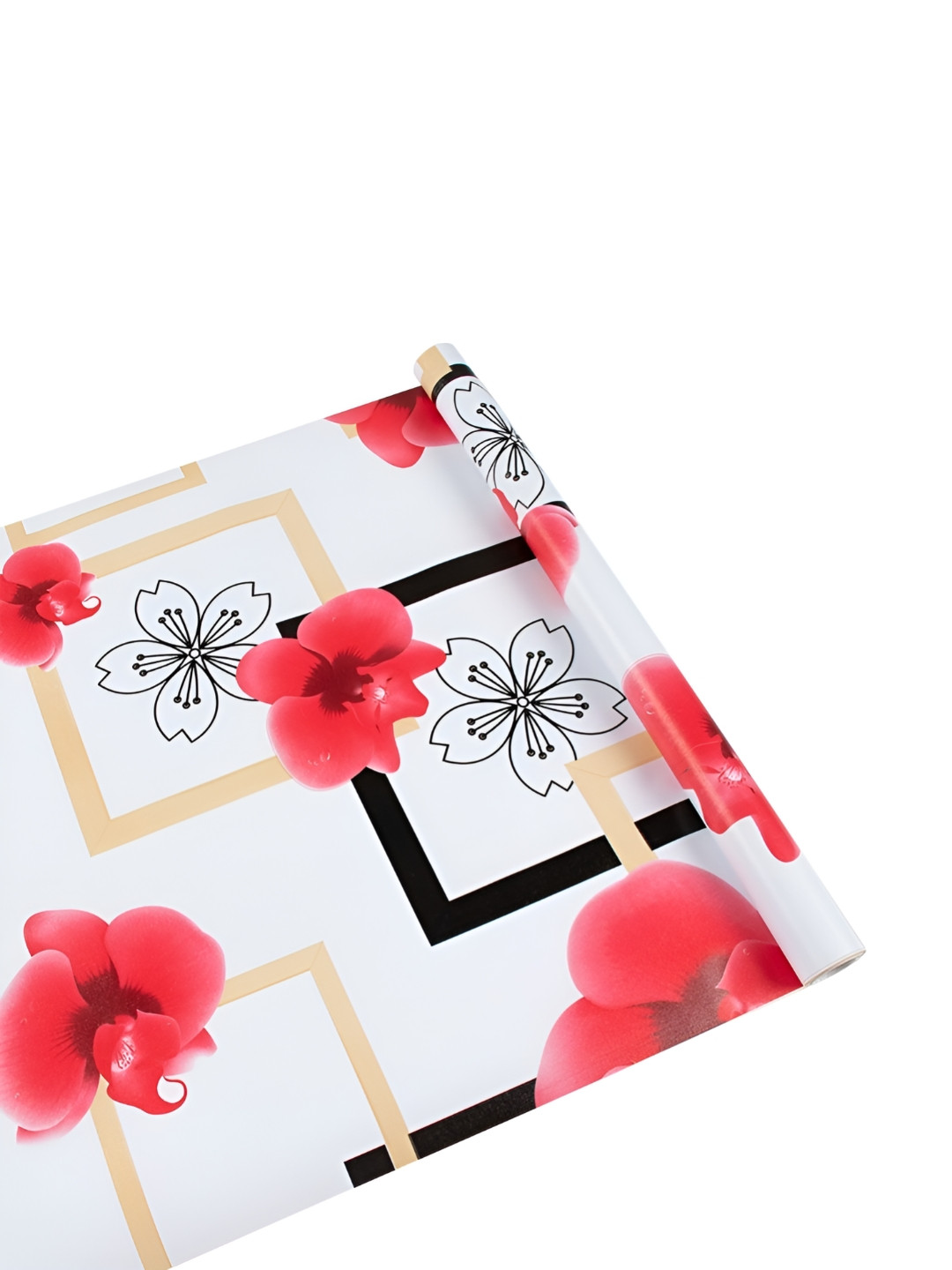 

Aura White & Red Floral Self Adhesive Wall Sticker