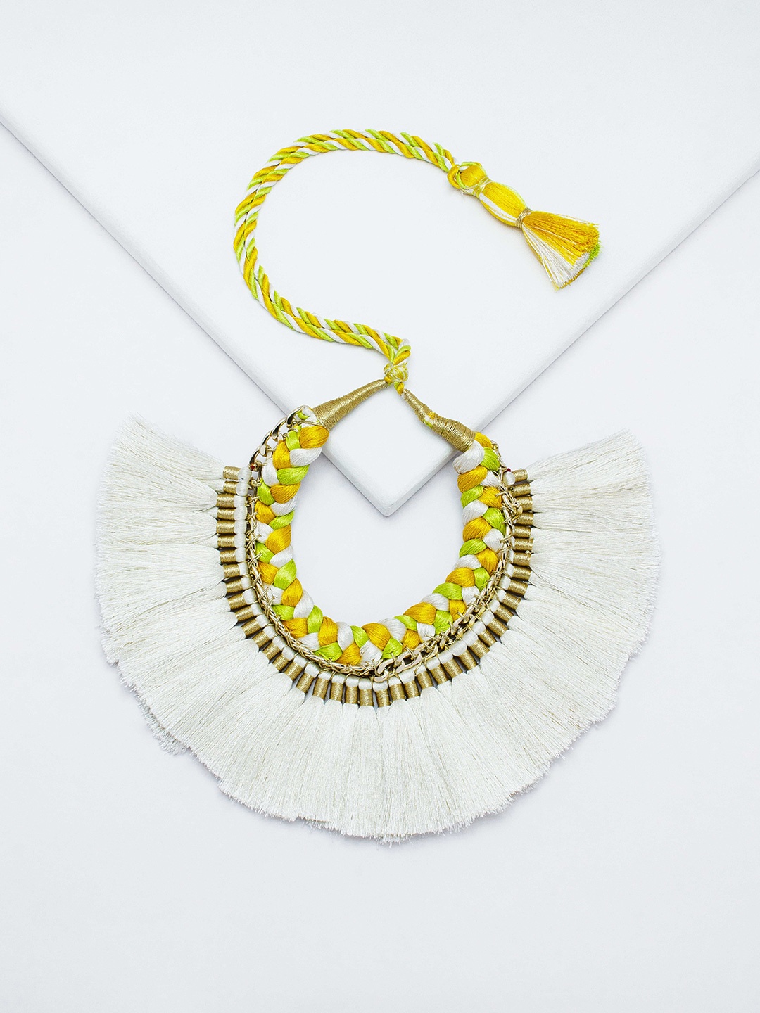 

Rhea Gold-Plated Braided Tasselled Necklace