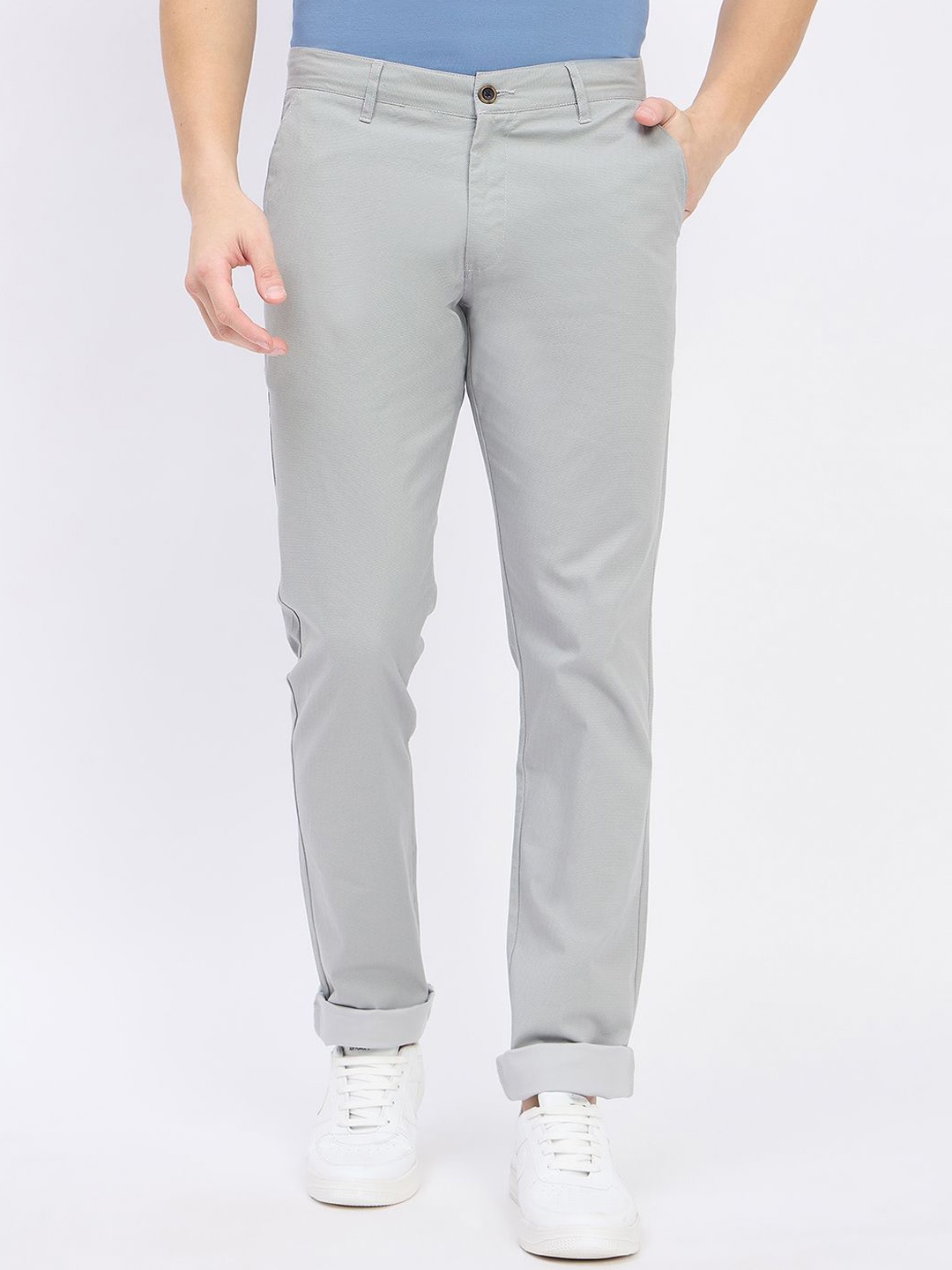 

Duke Men Slim Fit Trousers, Grey