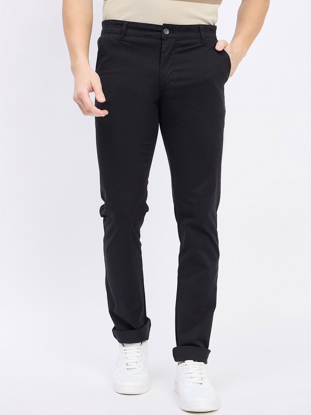 

Duke Men Slim Fit Trousers, Black