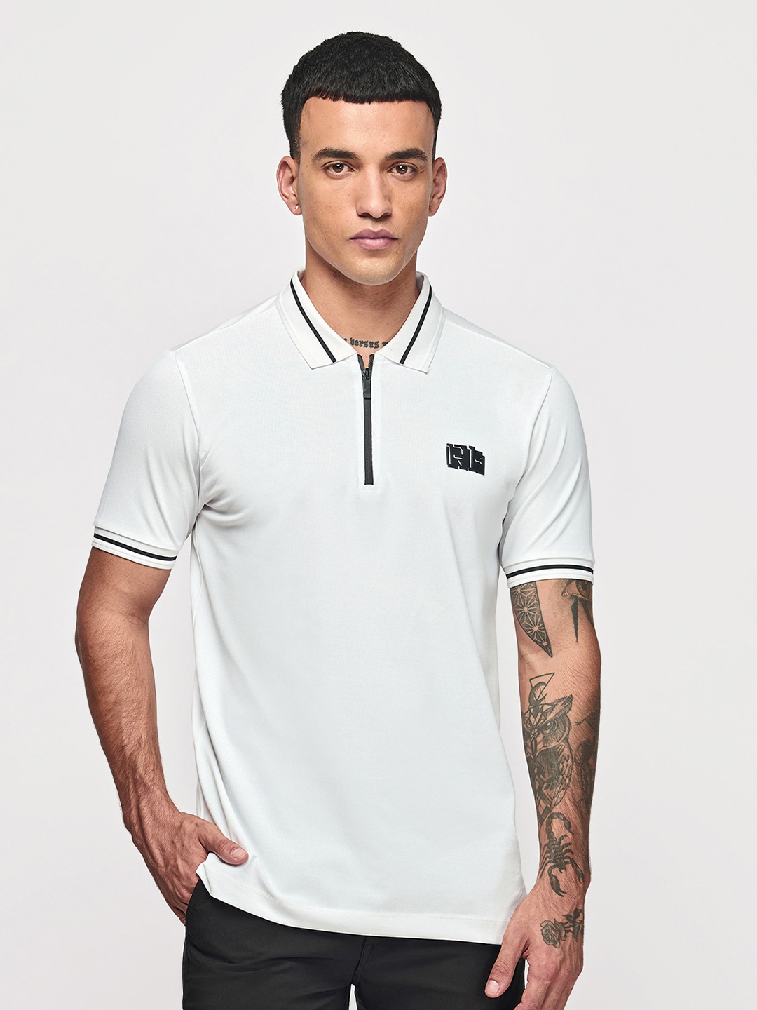 

Red Flame Men's Regular Fit Polo Neck Short Sleeves Casual Tshirts, White