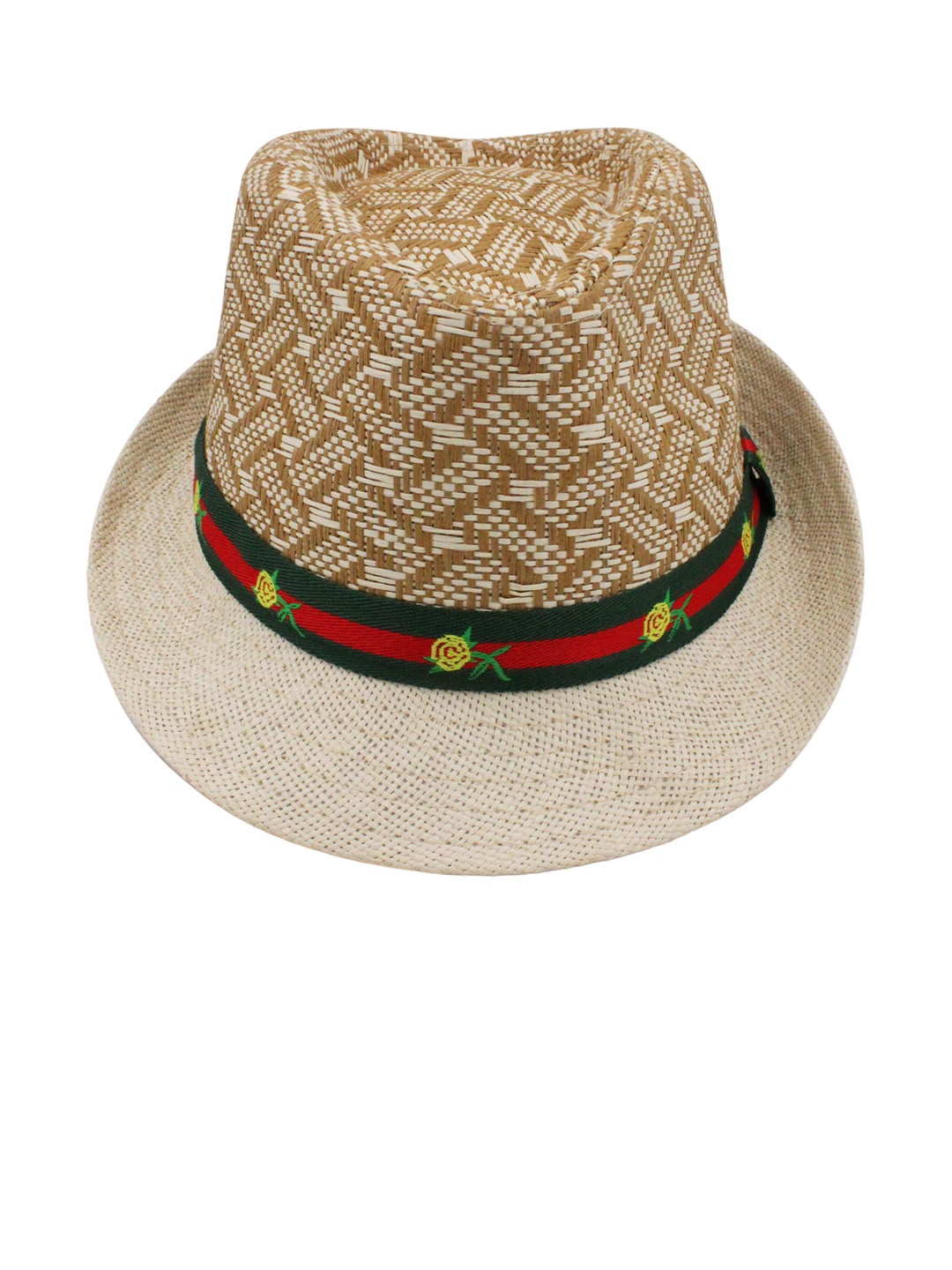 

JENNA Boys Beige Self Design Fedora Hat