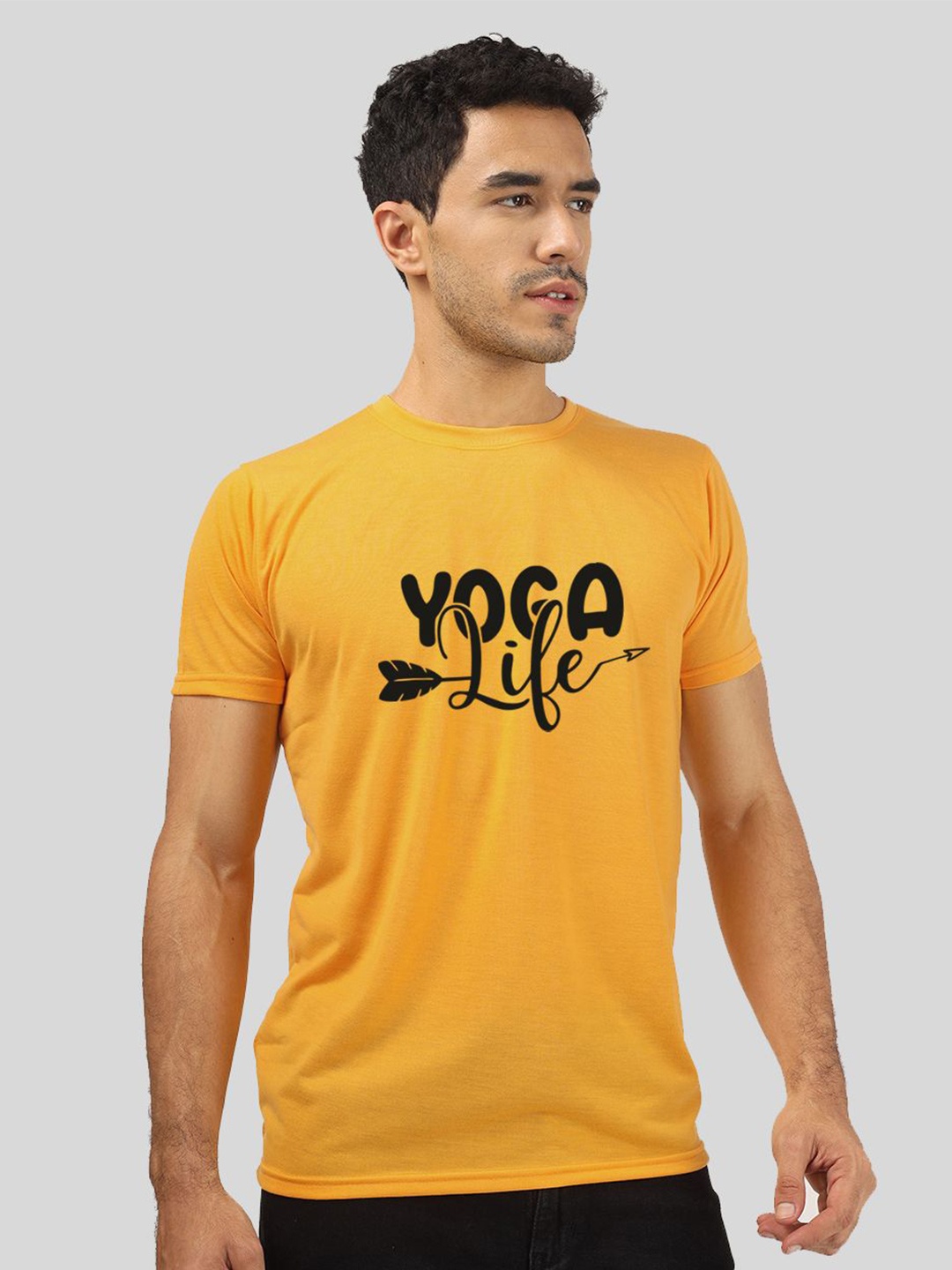 

Greylongg Men Drop-Shoulder T-shirt, Mustard