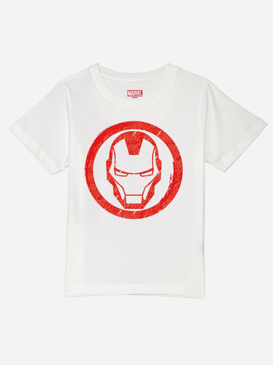 

YK Marvel Boys Avengers Colourblocked Pure Cotton Applique T-shirt, White