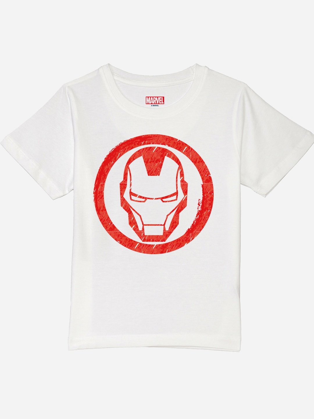 

YK Marvel Boys Avengers Colourblocked Pure Cotton Applique T-shirt, White