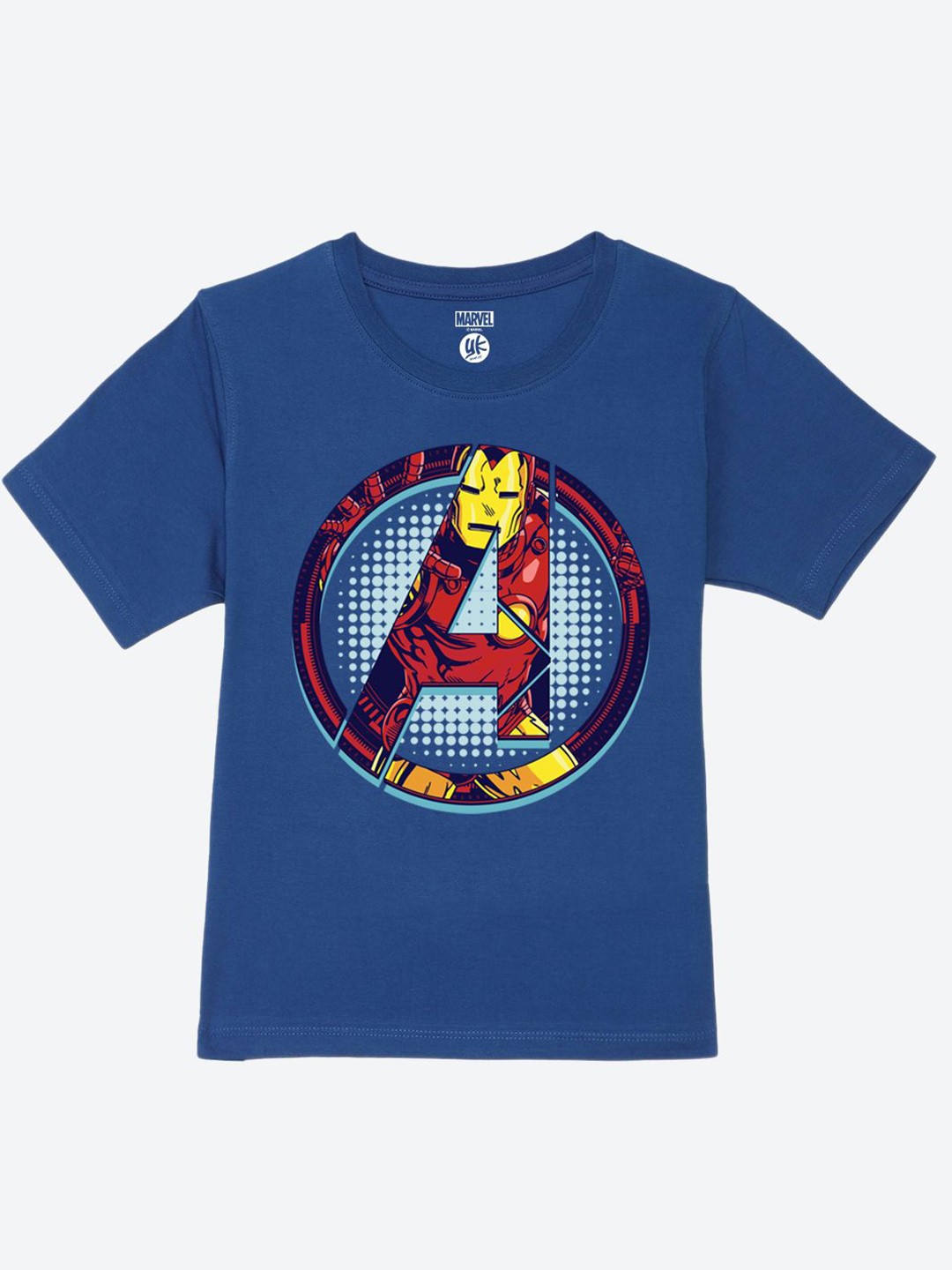 

YK Marvel Boys Avengers Printed Pure Cotton Applique T-shirt, Blue