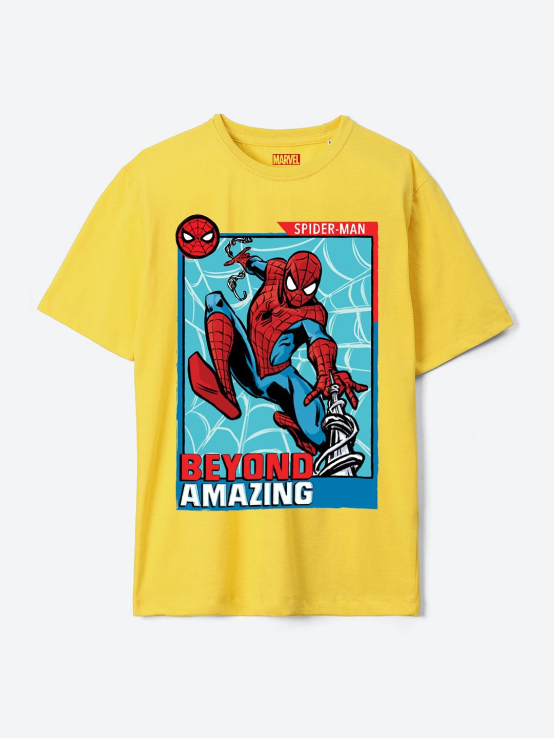 

YK Marvel Boys Printed Pure Cotton T-shirt, Yellow