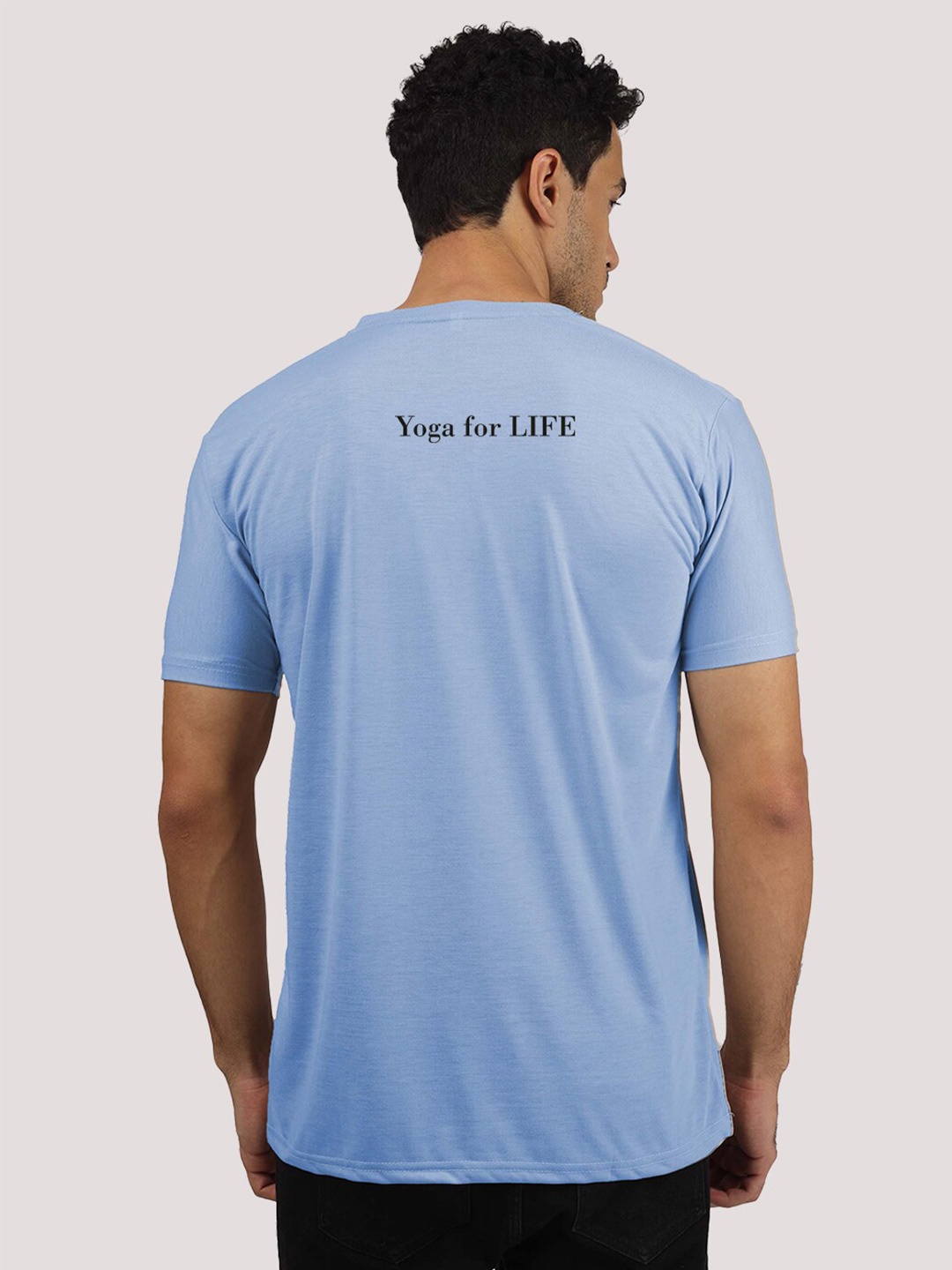 

Greylongg Men Typography V-Neck Pockets T-shirt, Blue
