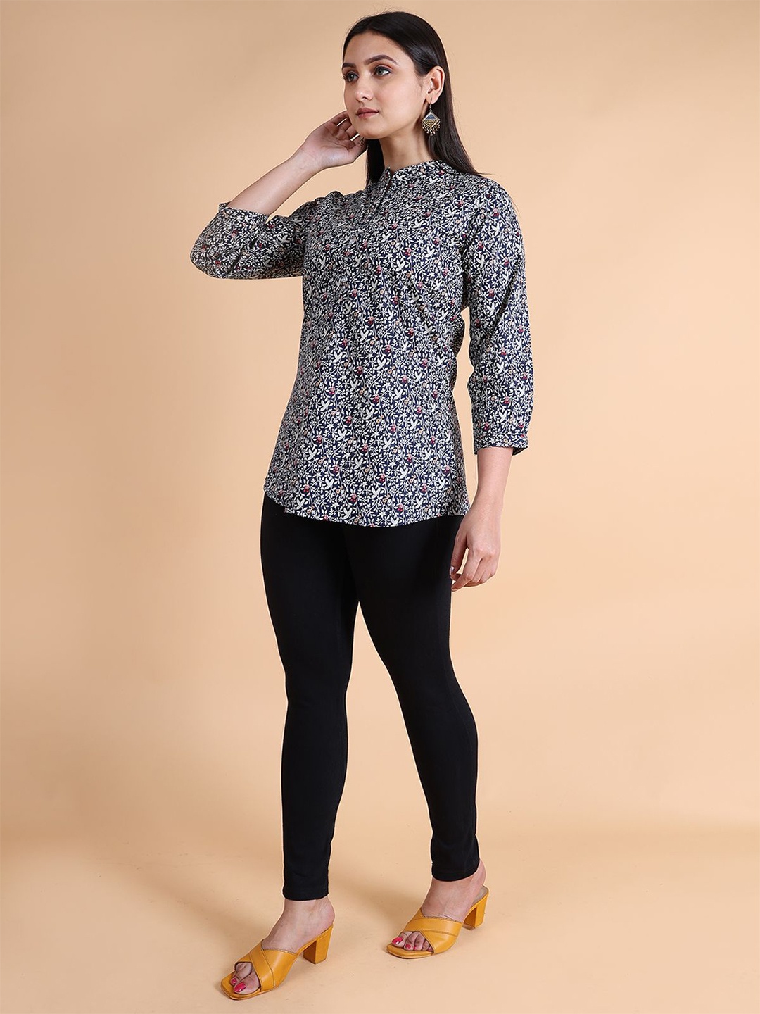 

GRANTH FASHION Women Floral Printed Casual Top, Blue