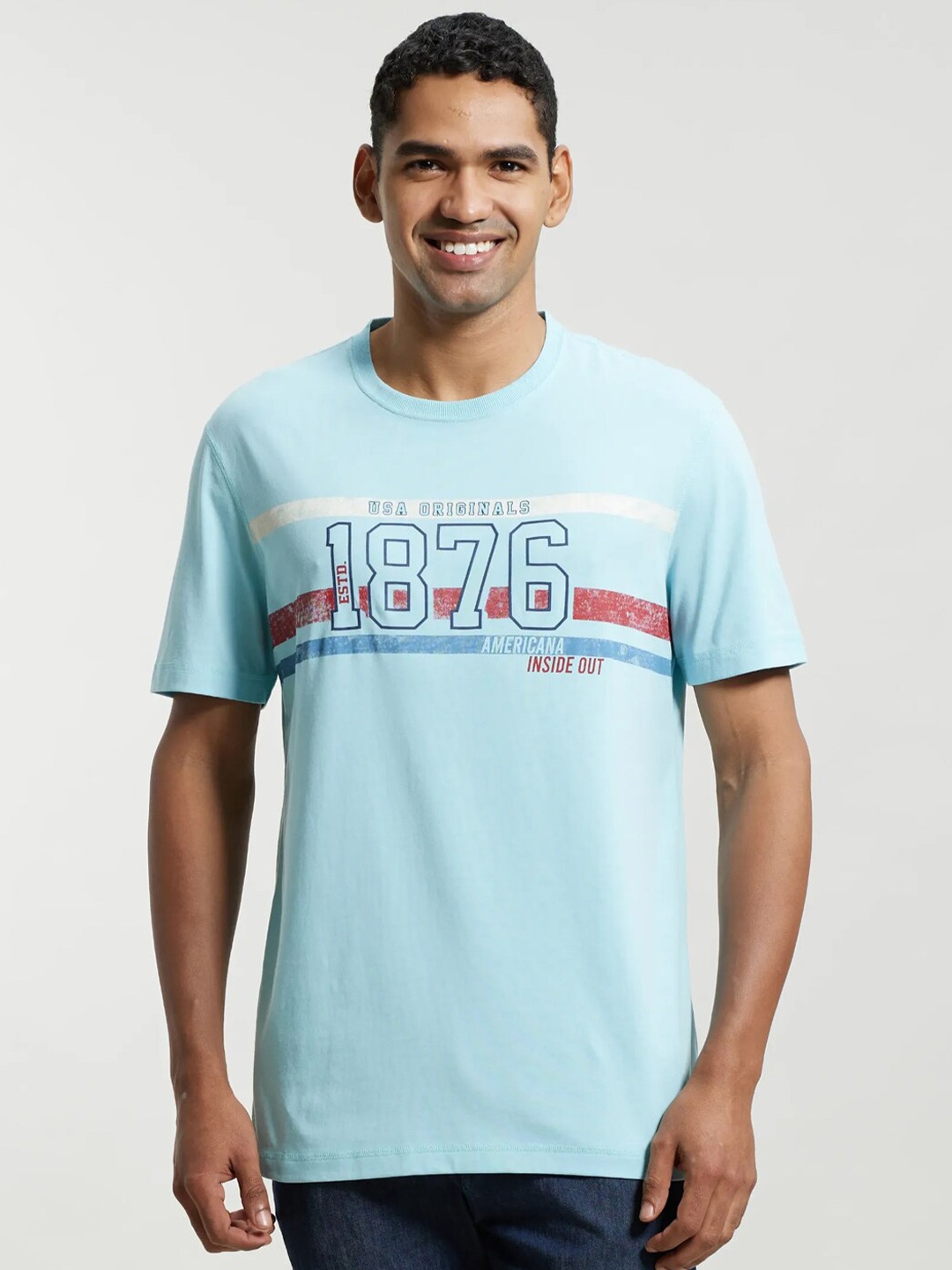 

Jockey Men Typography Printed Pockets T-shirt, Blue