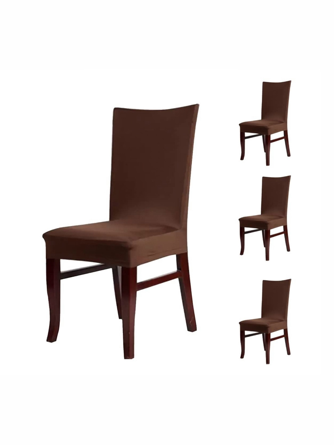 

B BESTILO 4-Pcs Brown Stretchable Chair Cover