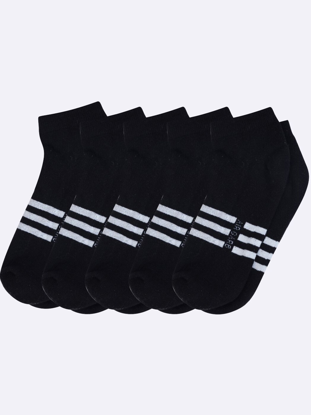 

AIR GARB Pack Of 5 Comfortable Cushioning & Breathable Design Ankle Socks, Black