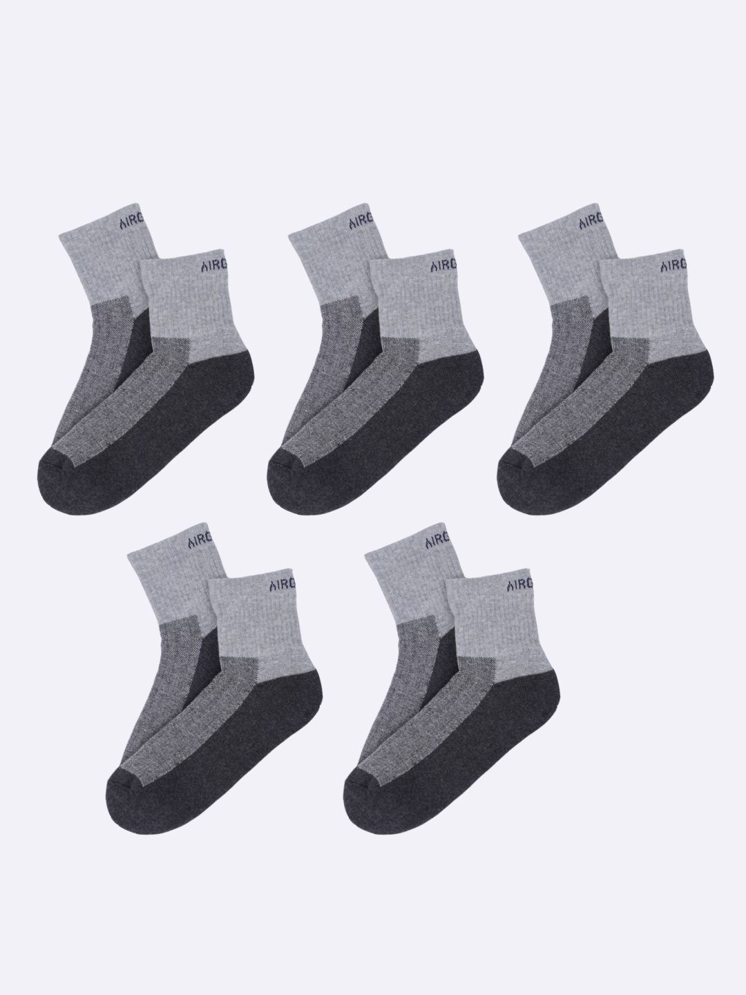 

AIR GARB Unisex Pack of 5 Ankle-Length Socks, Charcoal
