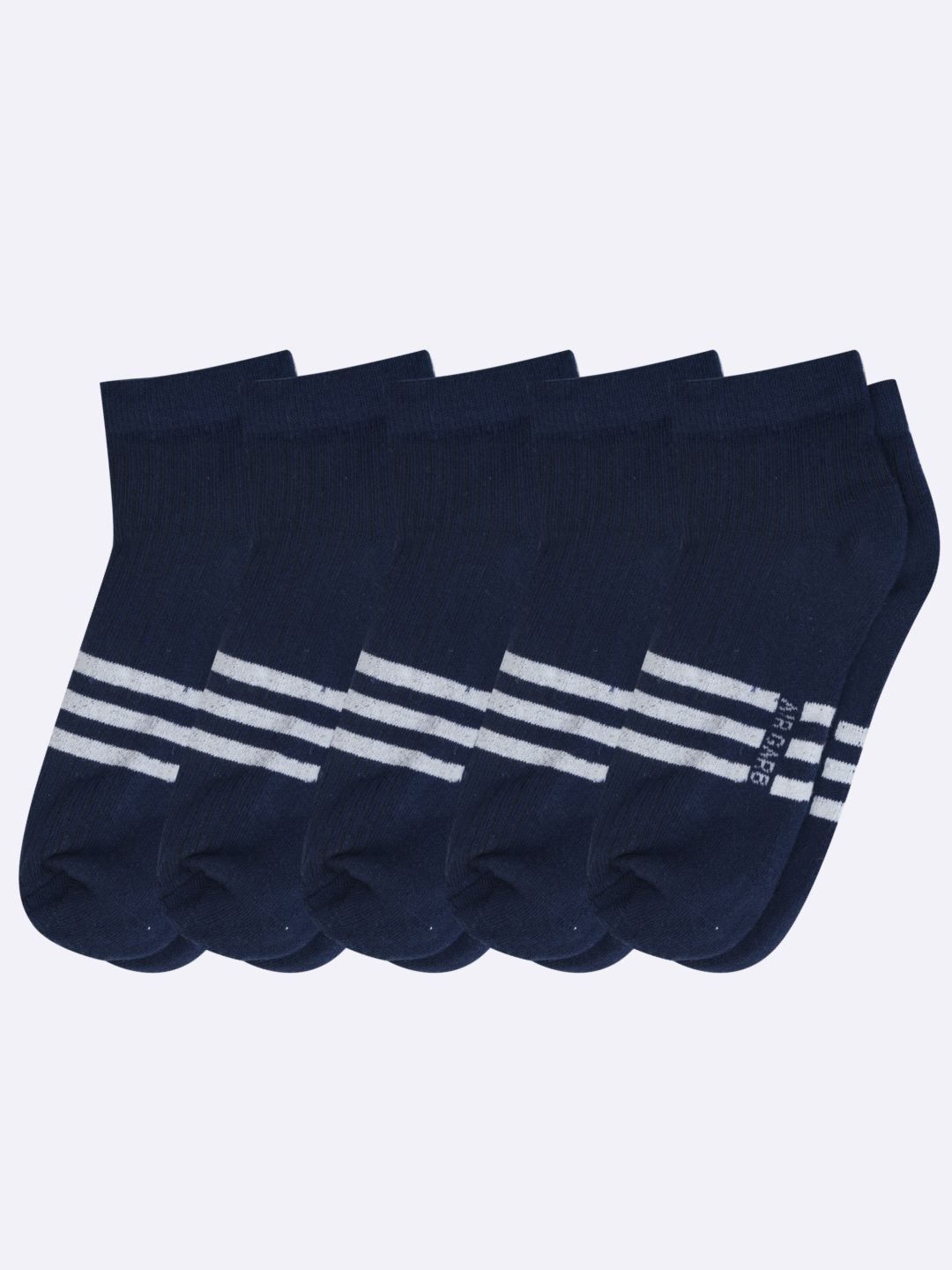 

AIR GARB Pack Of 5 Stripped Ankle-Length Socks, Navy blue