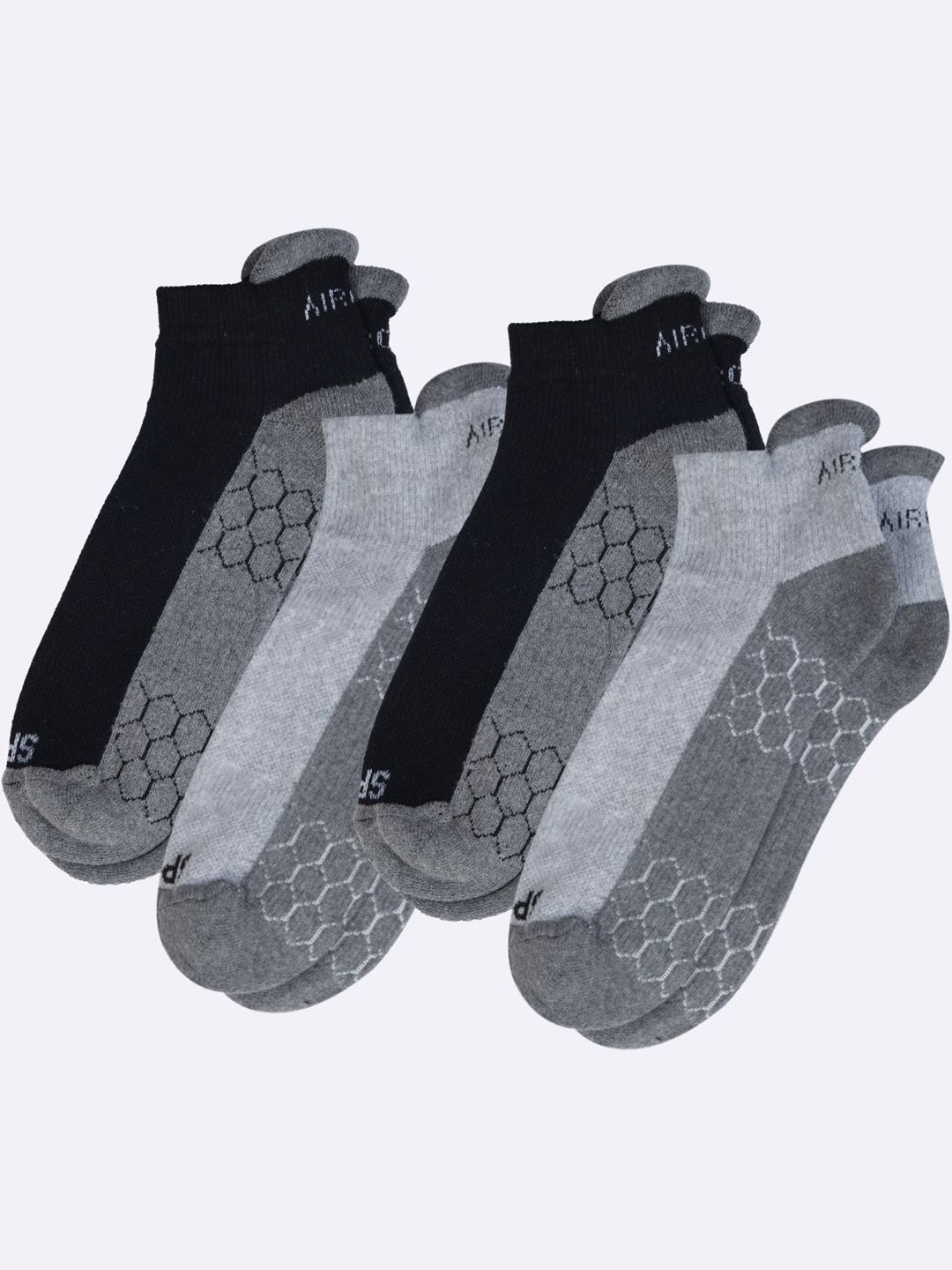 AIR GARB Men Pack Of 4 Above Ankle-Length Socks, Black