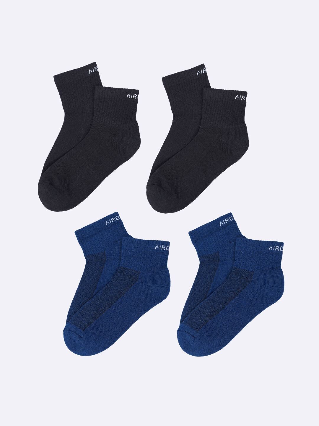 

AIR GARB Pack Of 4 Ankle Length Socks, Black