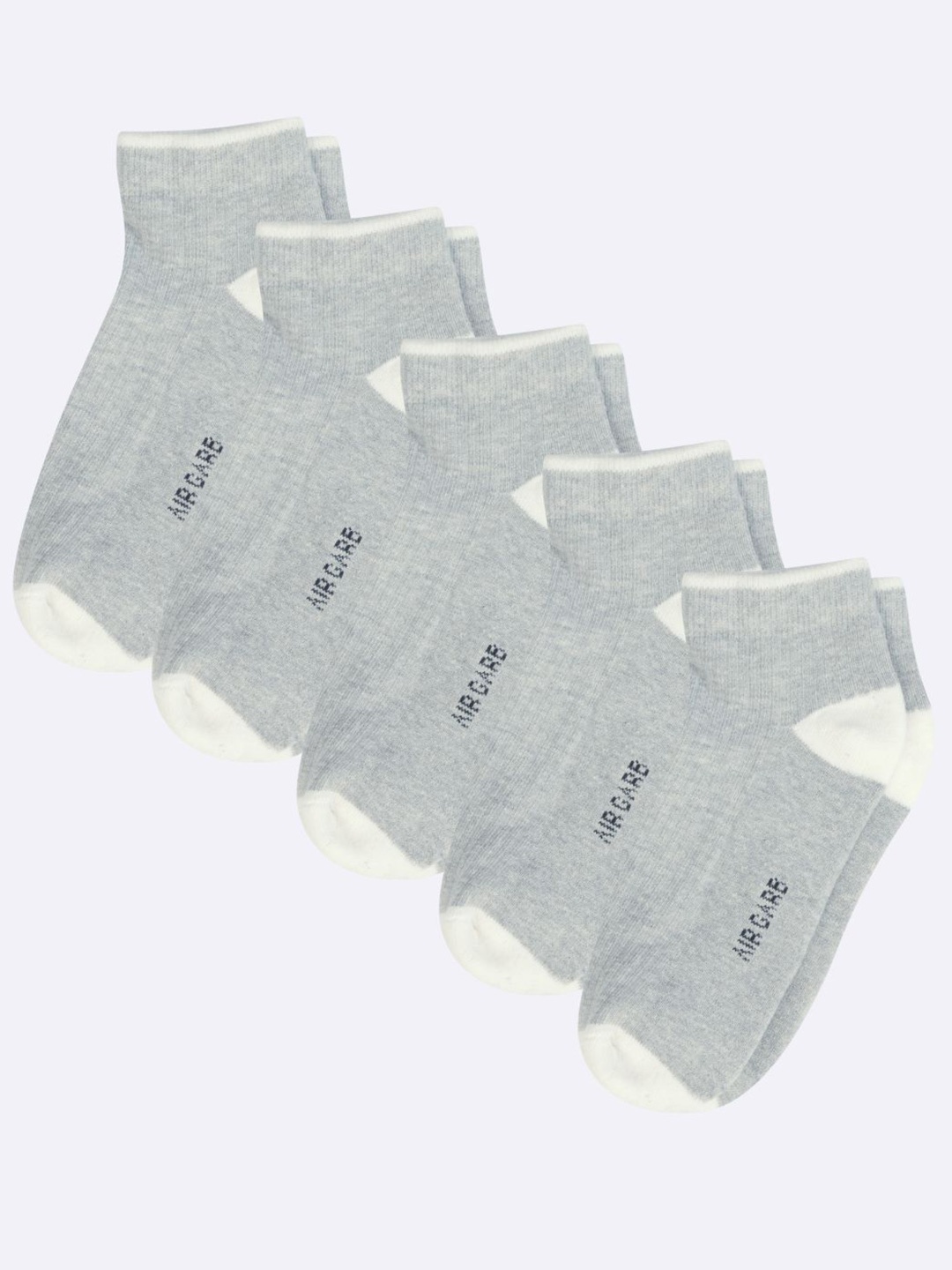 

AIR GARB Pack Of 5 Patterned Ankle Length Socks, Grey