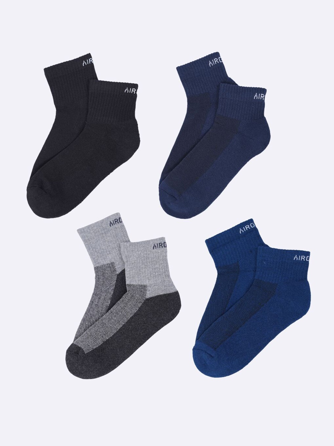 

AIR GARB Pack Of 4 Ankle-Length Socks, Grey