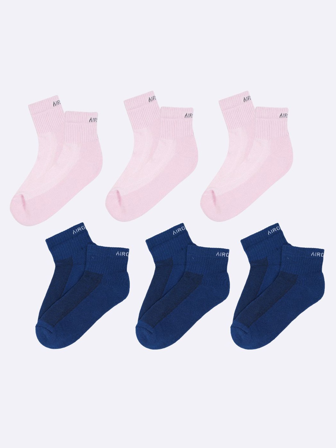 

AIR GARB Pack Of 6 Above Ankle-Length Socks, Pink