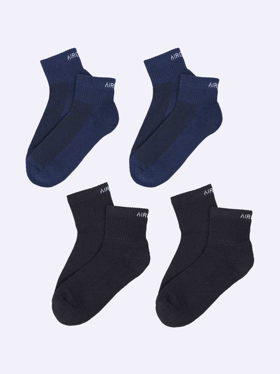 

AIR GARB Unisex Pack Of 4 Cushioned Above Ankle-Length Socks, Navy blue