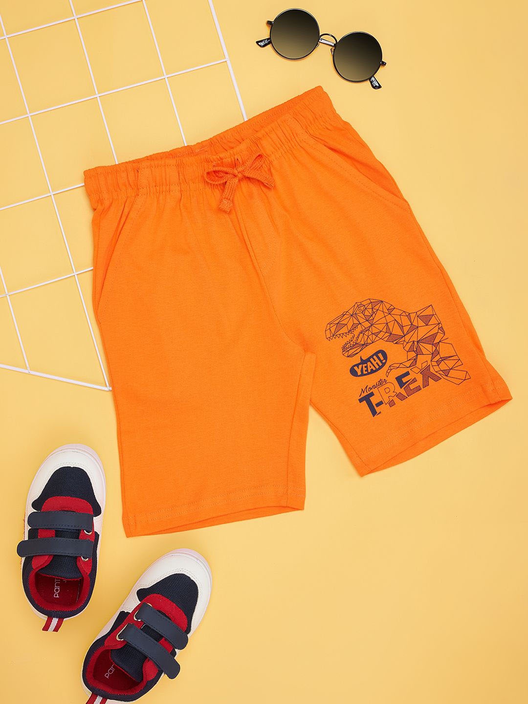 

Pantaloons Junior Boys Printed Pure Cotton Shorts, Pink