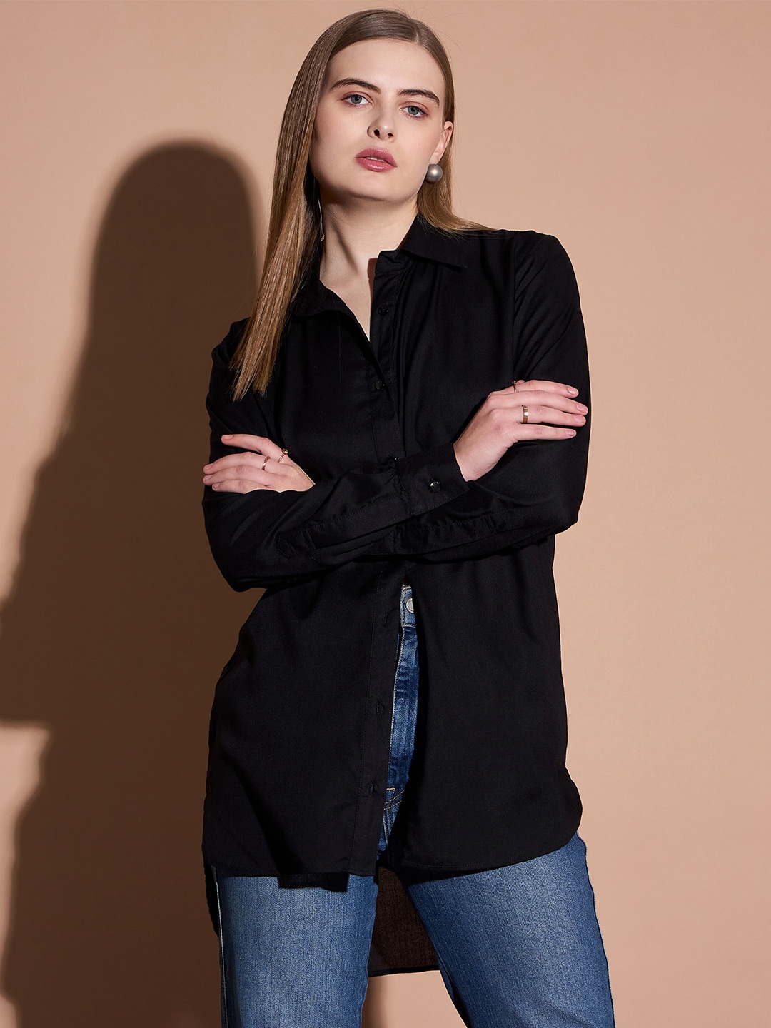 

DressBerry Shirt Style Top, Black