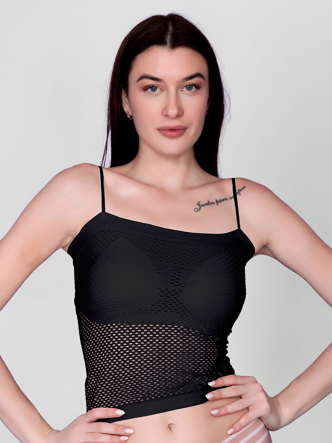 

Flenzy Full Coverage Lightly Padded Camisole Bra With All Day Comfort, Black