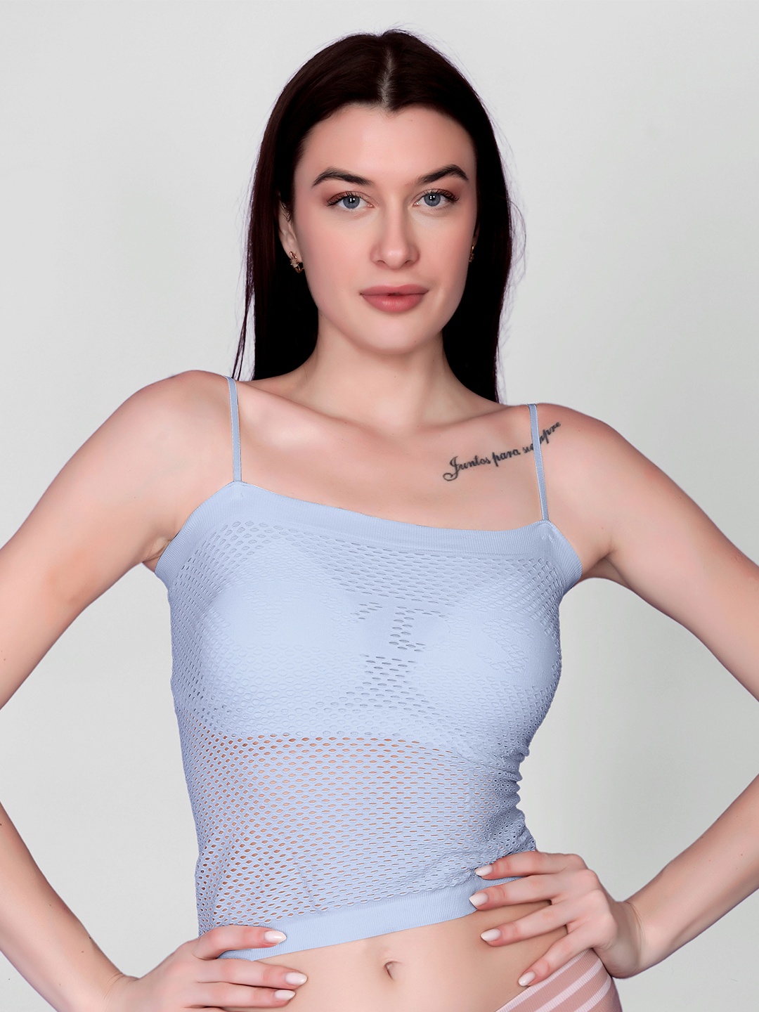 

Flenzy Full Coverage Lightly Padded Camisole Bra With All Day Comfort, Blue
