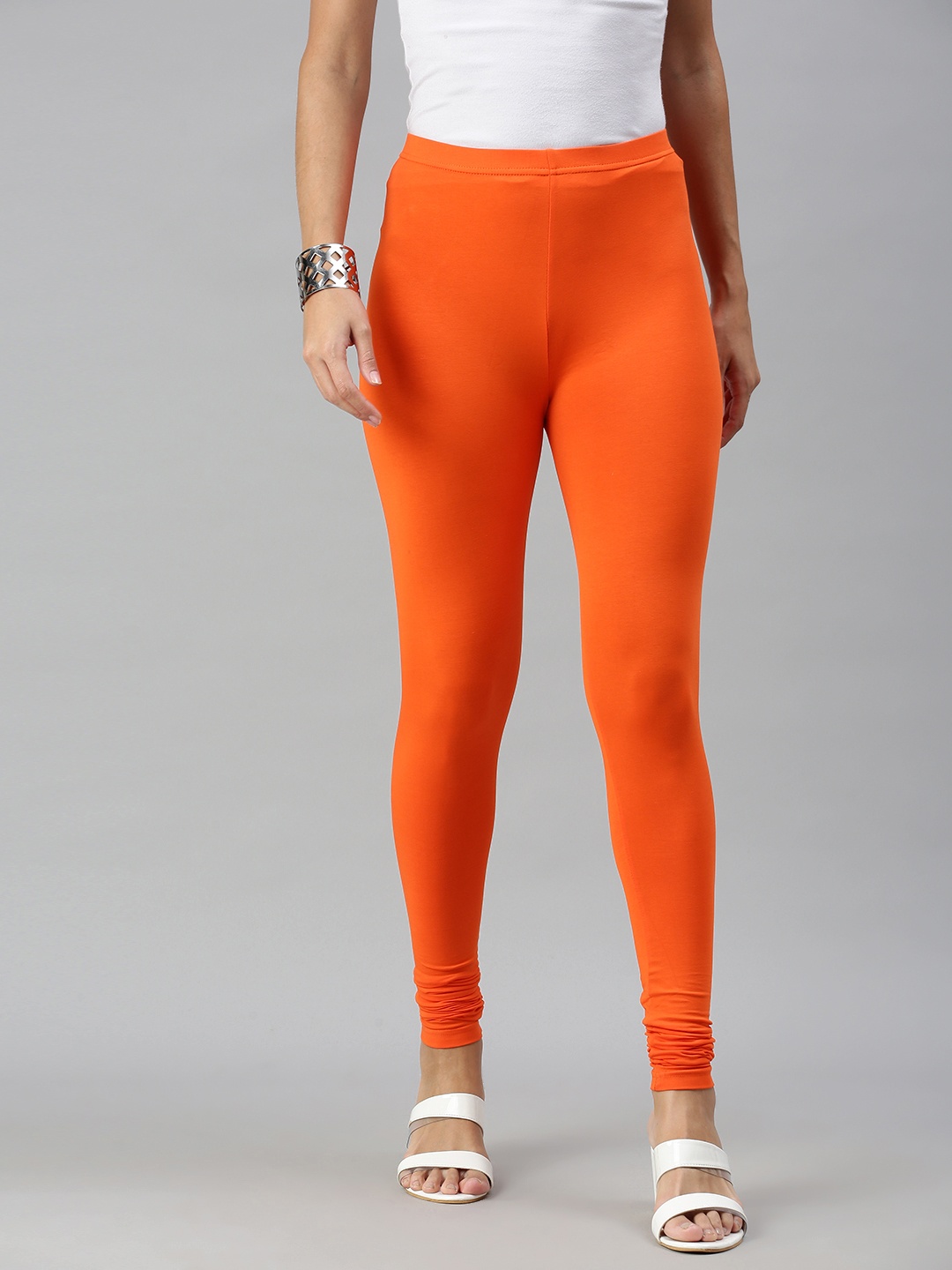 

De Moza Cotton Churidar Length Leggings, Orange
