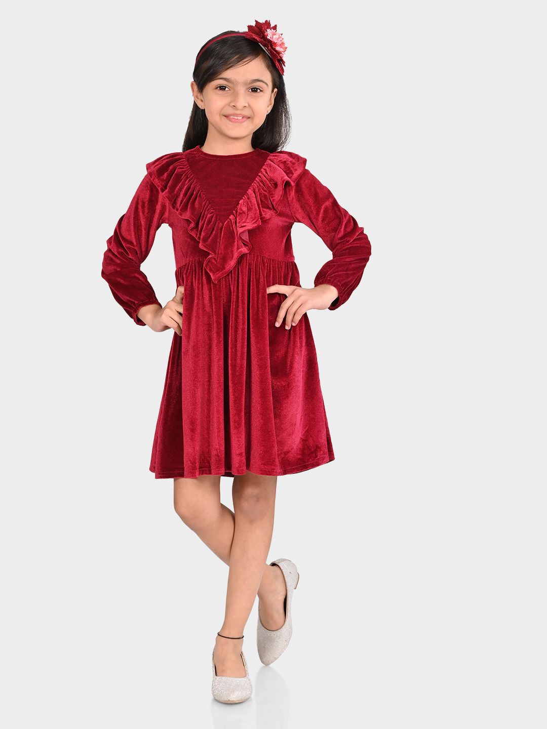 

BONKIDS Fit & Flare Dress, Red