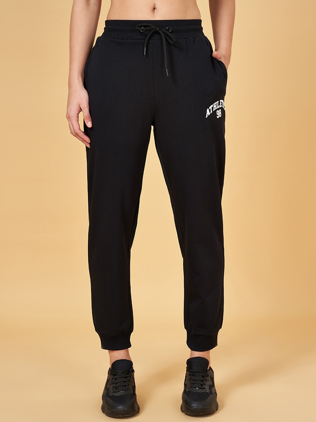 

Ajile by Pantaloons Women Mid Rise Joggers, Black