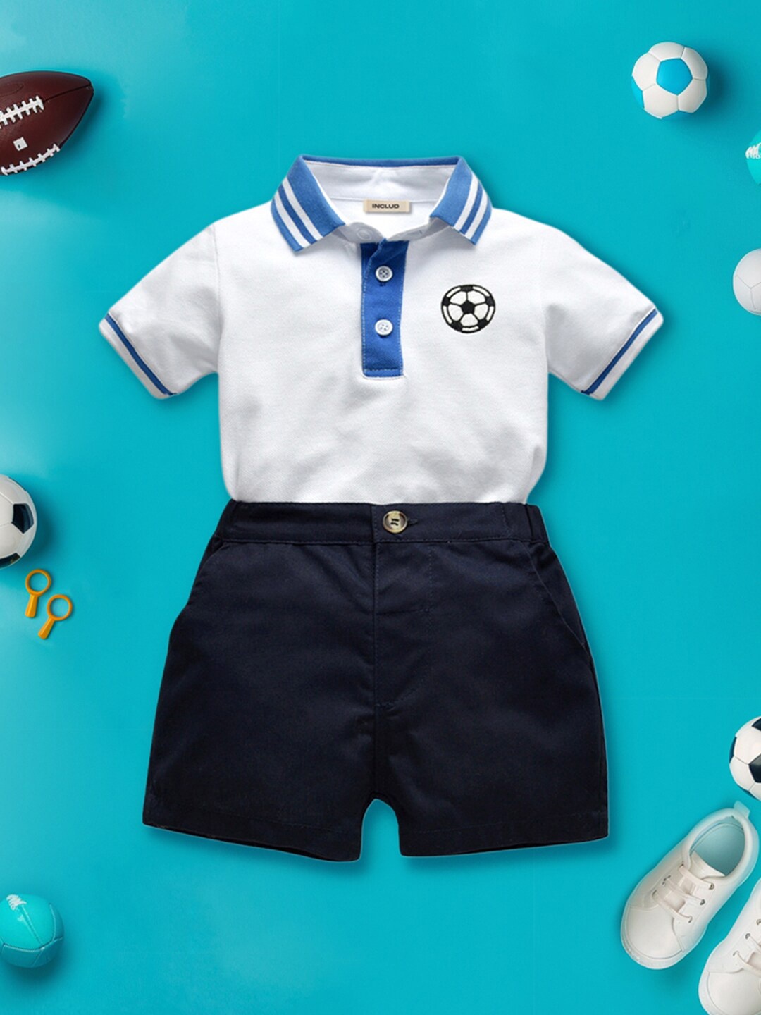 

INCLUD Boys T-shirt with Shorts, White