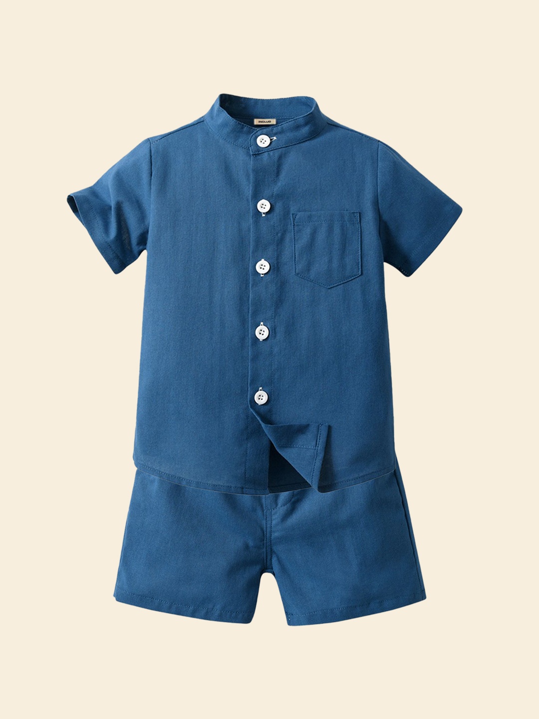 

INCLUD Boys Shirt with Shorts, Blue