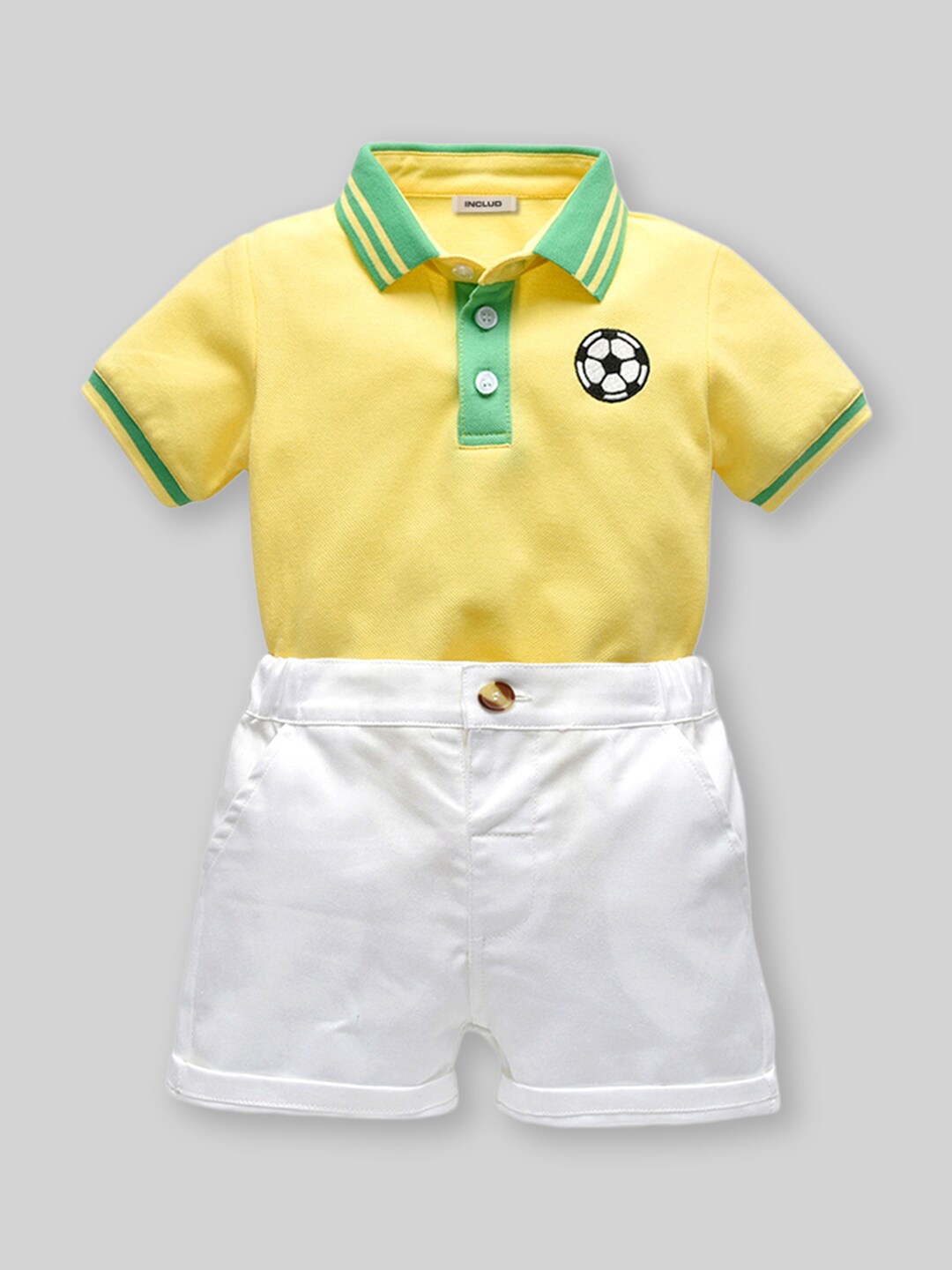 

INCLUD Boys T-shirt with Shorts, Yellow