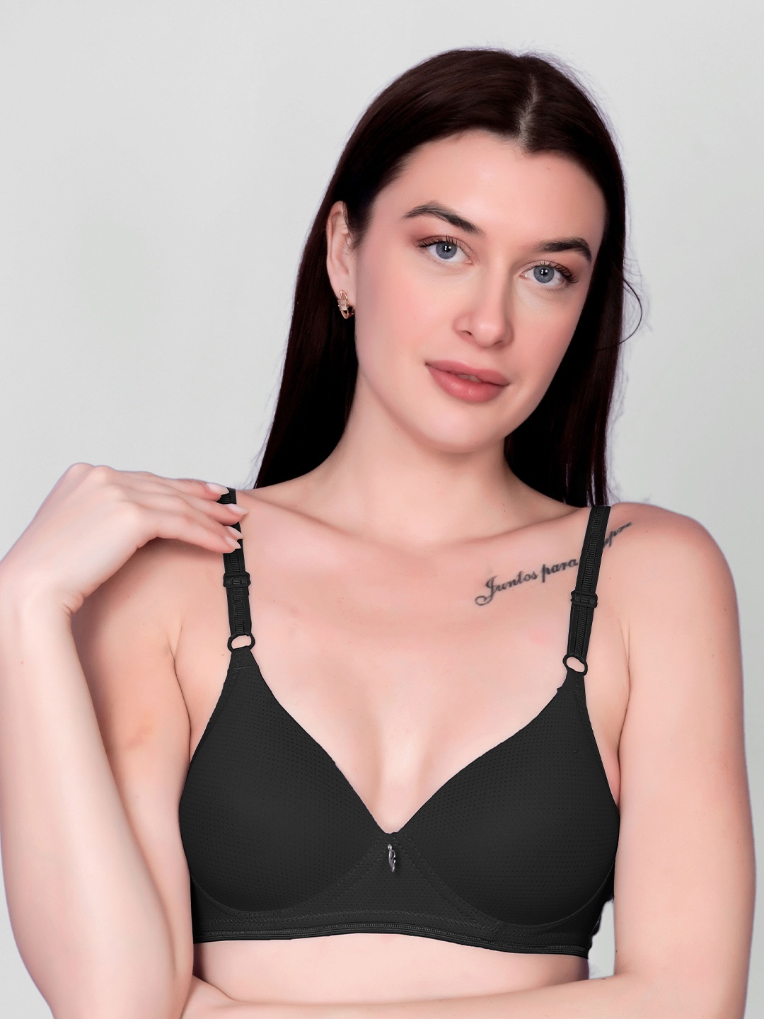 

Flenzy Full Coverage Lightly Padded T-shirt Bra With All Day Comfort, Black