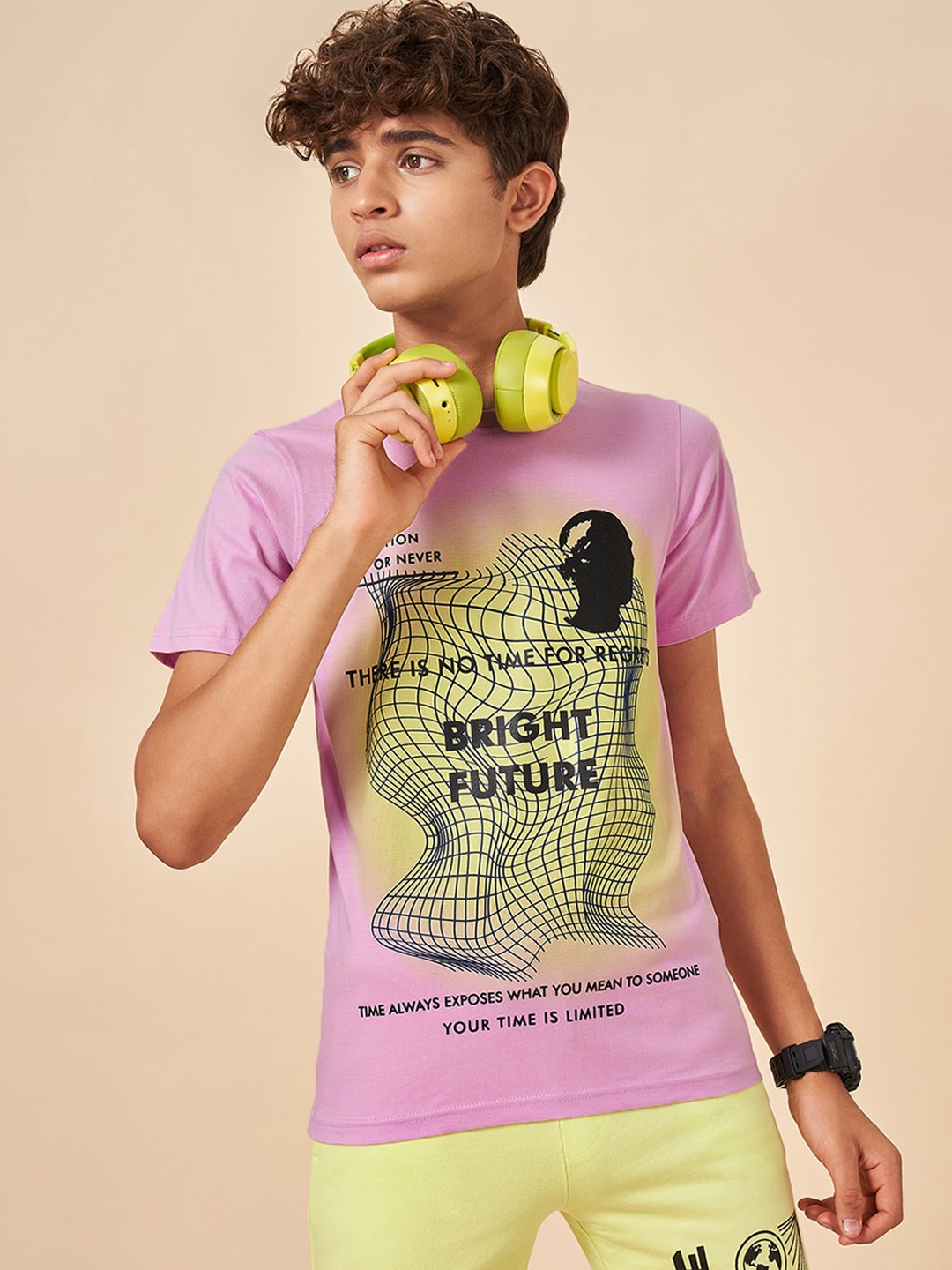 

Coolsters by Pantaloons Boys Typography Printed T-shirt, Lavender