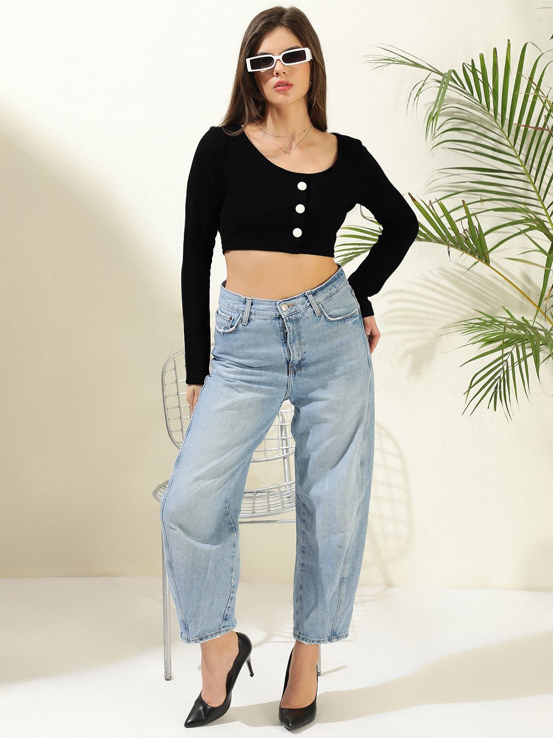 

Stylecast X Kotty Crop Top, Black