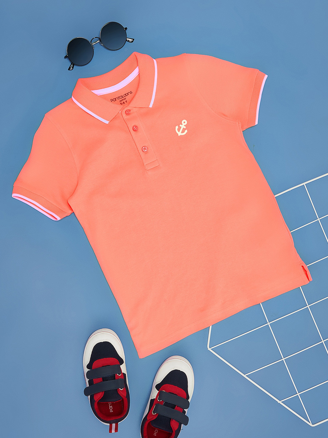 

Pantaloons Junior Boys Polo Collar T-shirt, Orange